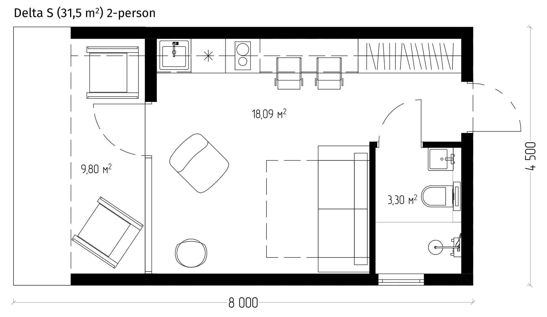 Delta technical elevation view one