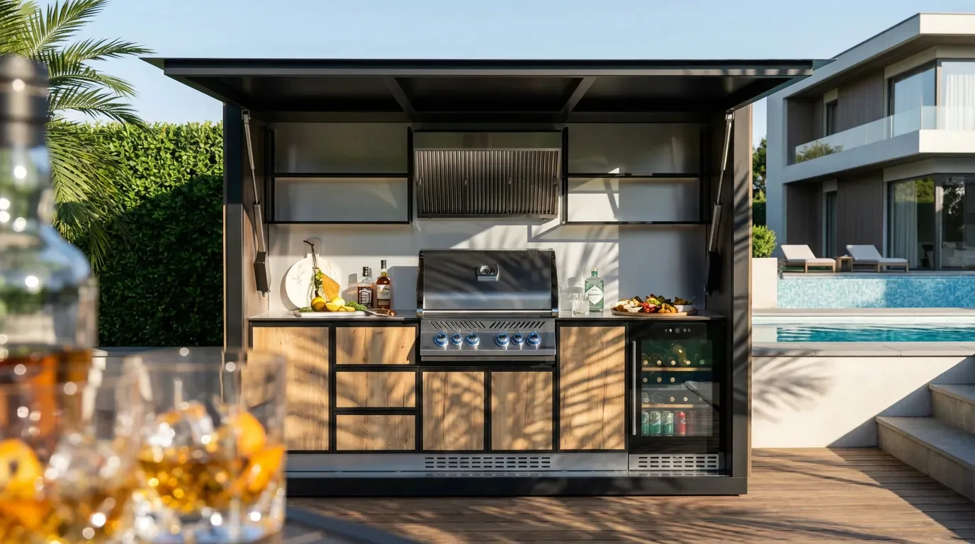 QBBQ straight front view for pool terrace and hospitality use