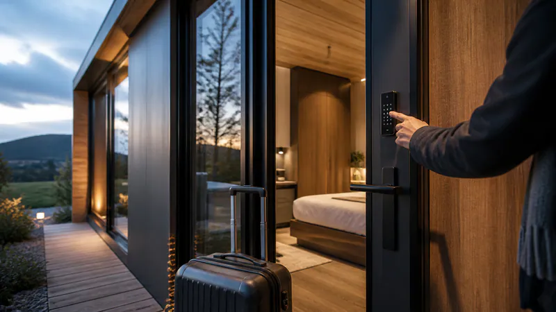 Smart Lock Modular Hotel Room: Self Check-in — QHOME technology guide Smart Lock Modular Hotel Room: Self Check-in — editorial planning scene
