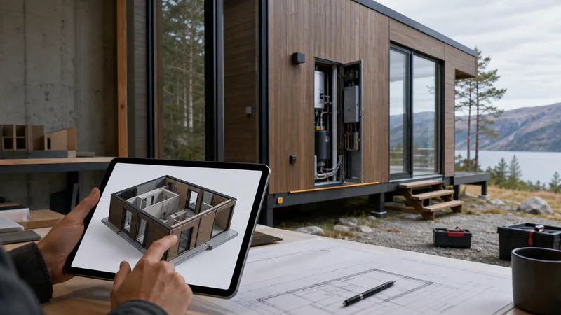 Digital Twin Modular Home: Asset Management — QHOME technology guide Digital Twin Modular Home: Asset Management — editorial planning scene