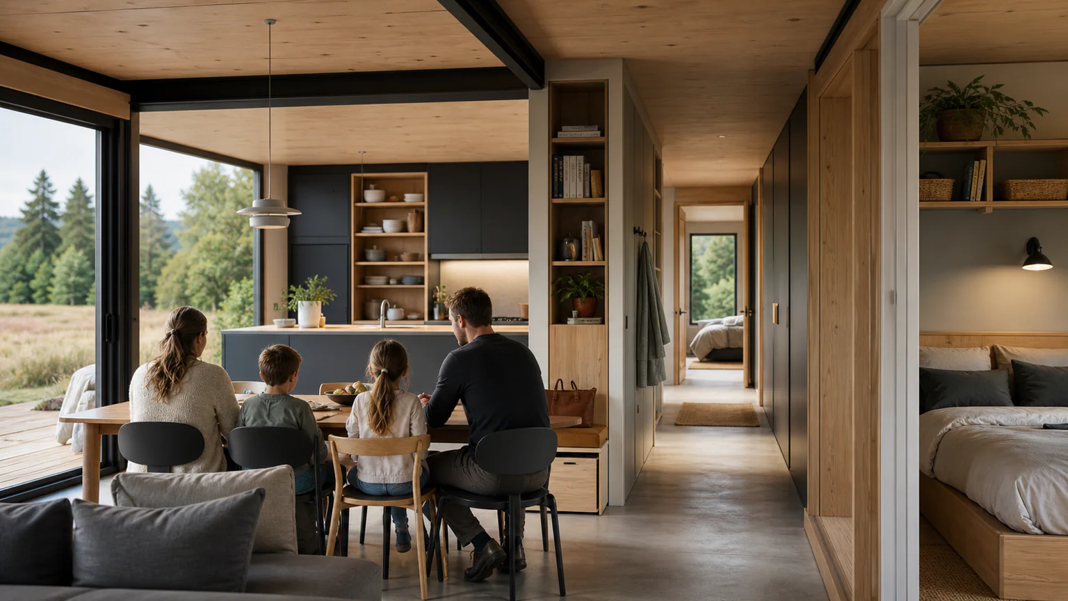Family Modular Home: Layout, Bedrooms and Long-Term Comfort — QHOME technology guide Family Modular Home: Layout, Bedrooms and Long-Term Comfort — editorial planning scene