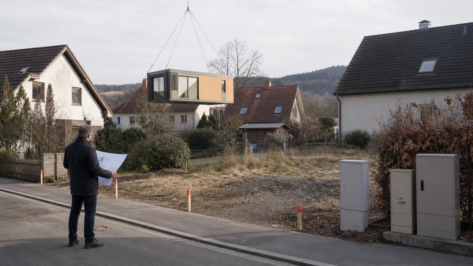 Modular Homes in Germany: Permits and Planning — QHOME technology guide Modular Homes in Germany: Permits and Planning — editorial planning scene