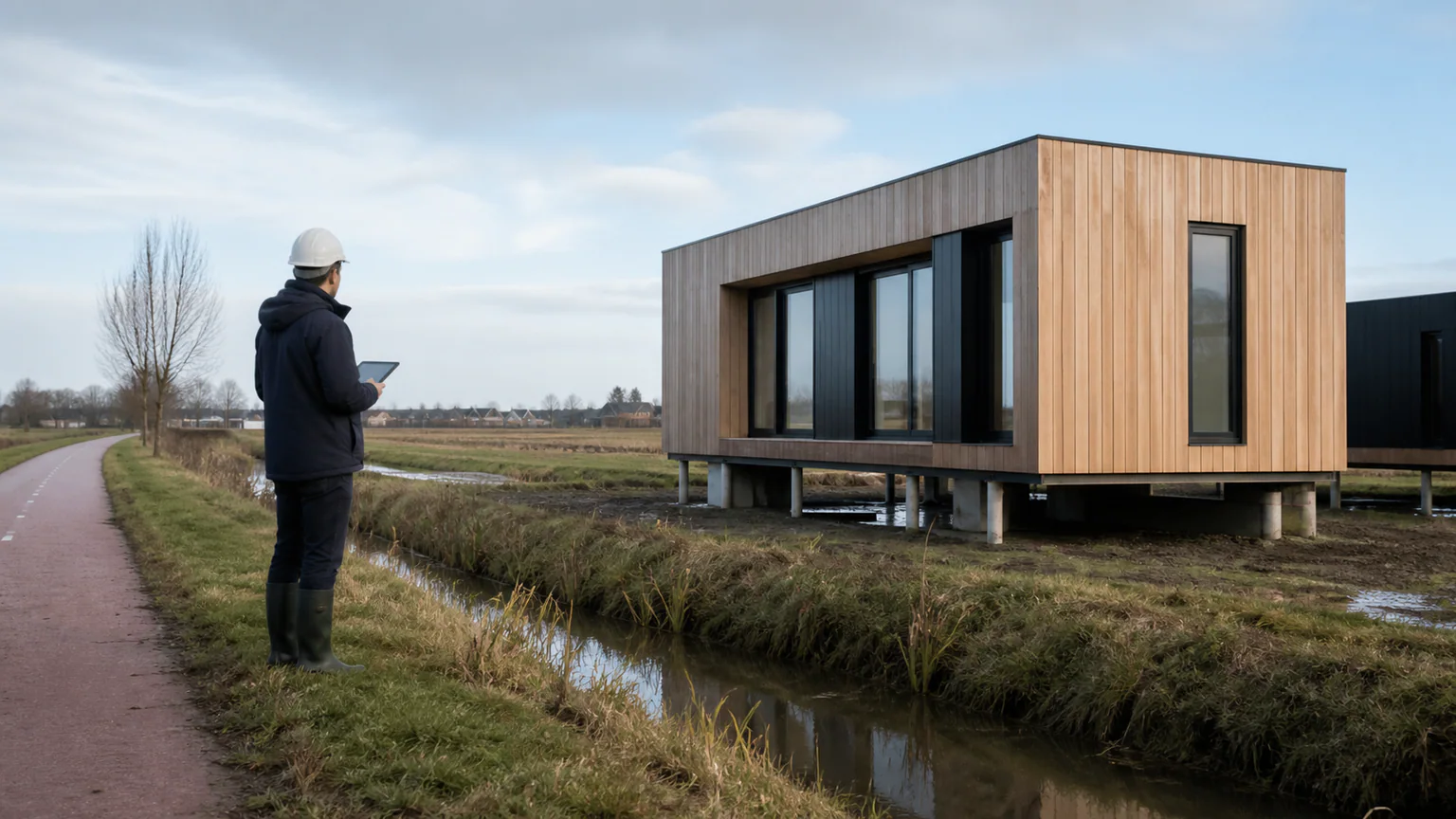 Modular Homes in the Netherlands: Permits and Planning — QHOME technology guide Modular Homes in the Netherlands: Permits and Planning — editorial planning scene