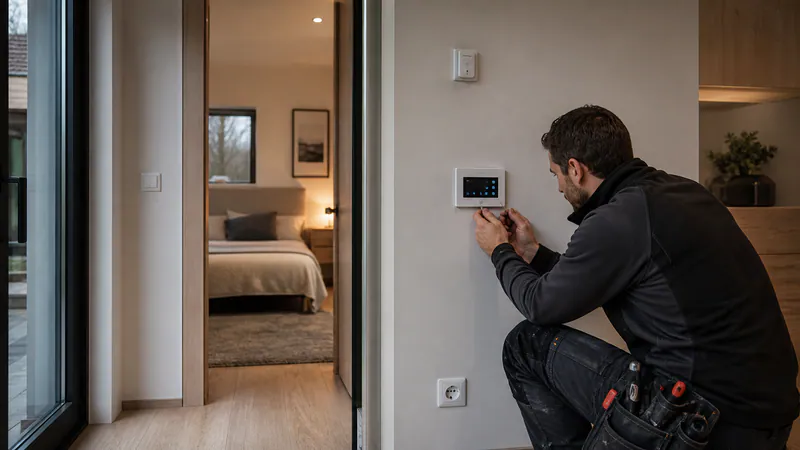 Smart Readiness Indicator Modular Home: Smart Building Readiness — QHOME technology guide Smart Readiness Indicator Modular Home: Smart Building Readiness — editorial planning scene