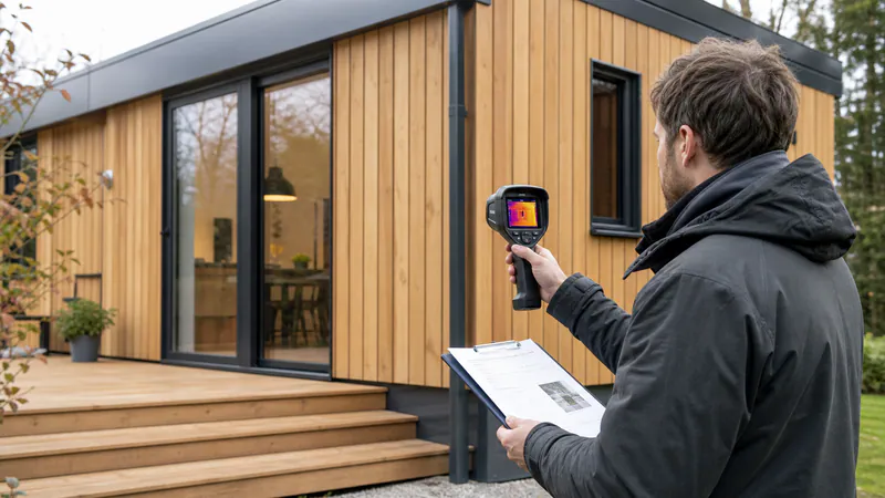 Energy Performance Certificate Modular Home: Epc Basics — QHOME technology guide Energy Performance Certificate Modular Home: Epc Basics — editorial planning scene