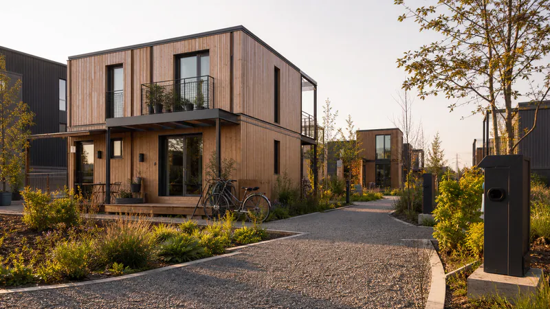 Zero Emission Modular Home: Future EU Building Standards — QHOME technology guide Zero Emission Modular Home: Future EU Building Standards — editorial planning scene