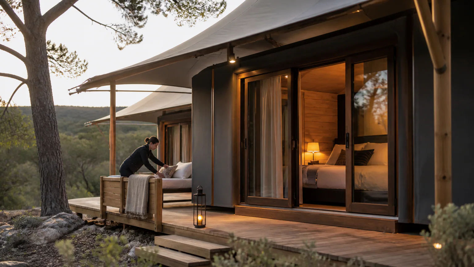ADR Glamping Modular Homes: Pricing Per Night — QHOME technology guide ADR Glamping Modular Homes: Pricing Per Night — editorial planning scene