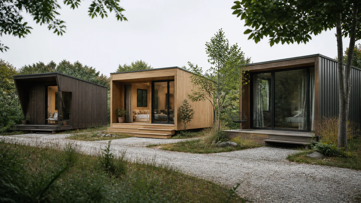 Glamping Modular Home: Unit Selection — QHOME technology guide Glamping Modular Home: Unit Selection — editorial planning scene