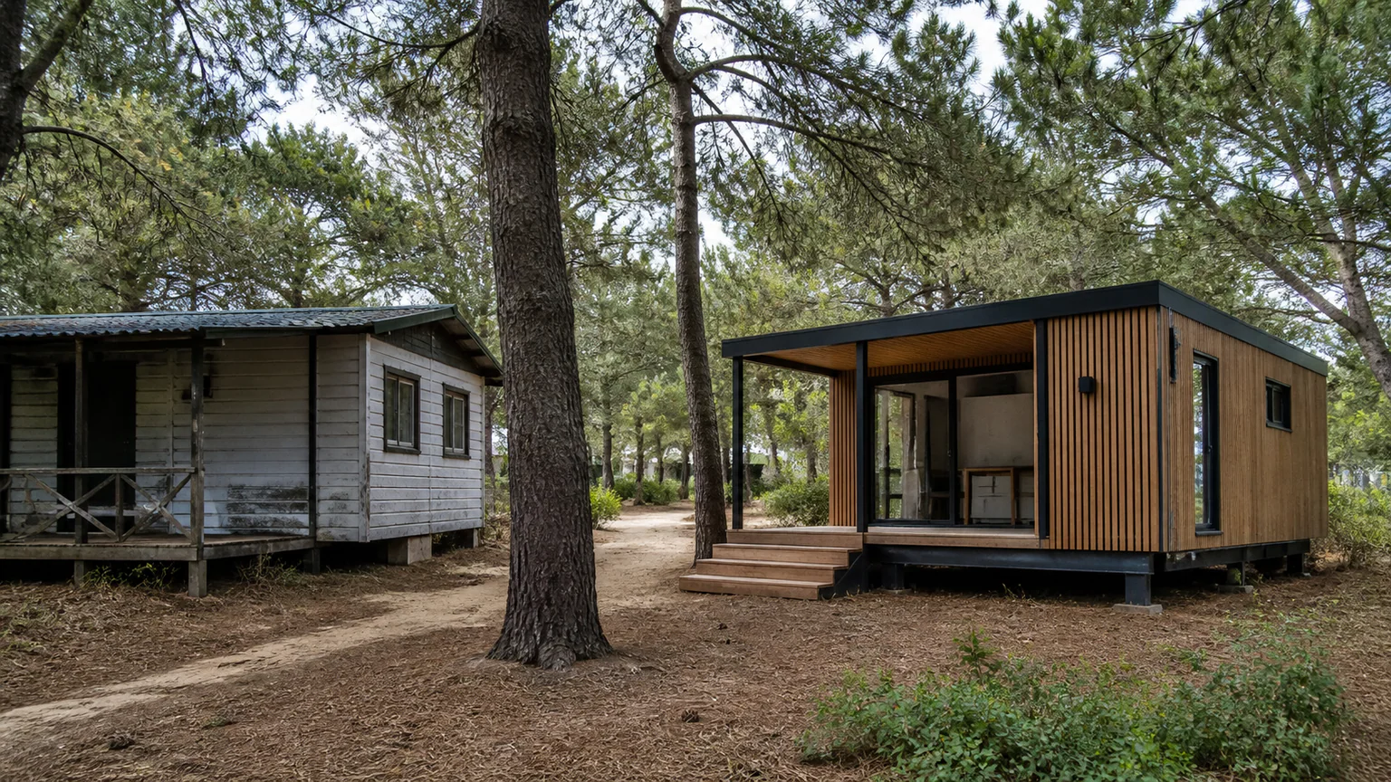 Campsite Modular Cabins: Replace Old Camping Units — QHOME technology guide Campsite Modular Cabins: Replace Old Camping Units — editorial planning scene