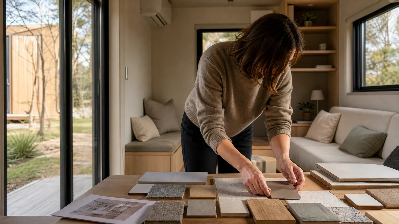 Modular Home Interior Design: Small Space Comfort — QHOME technology guide Modular Home Interior Design: Small Space Comfort — editorial planning scene