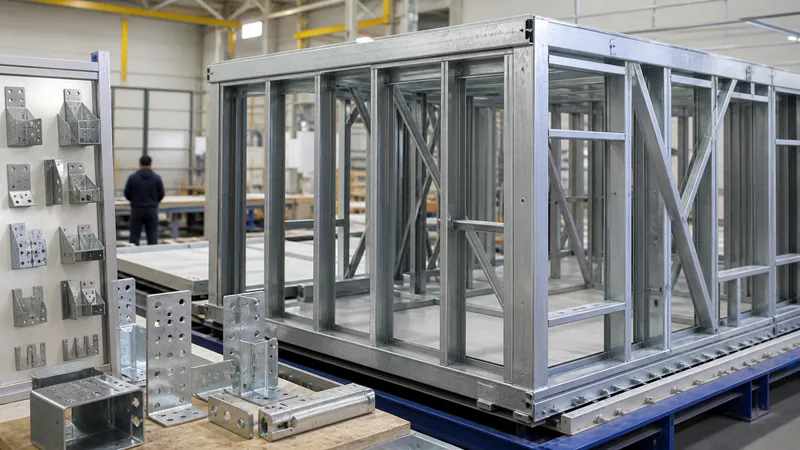 Steel Frame Modular Home: Structure Comparison — QHOME technology guide Steel Frame Modular Home: Structure Comparison — editorial planning scene