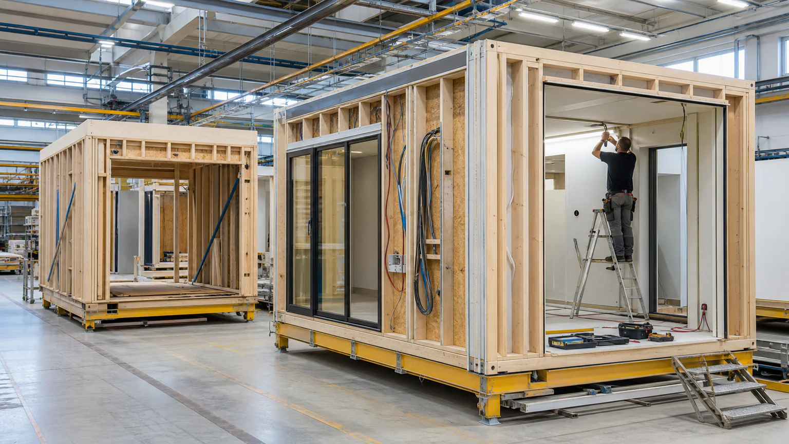 Factory Built Modular Home: Production Process — QHOME technology guide Factory Built Modular Home: Production Process — editorial planning scene