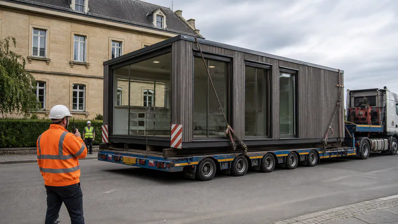 Modular Home Transport Limits: Dimensions and Permits — QHOME technology guide Modular Home Transport Limits: Dimensions and Permits — editorial planning scene