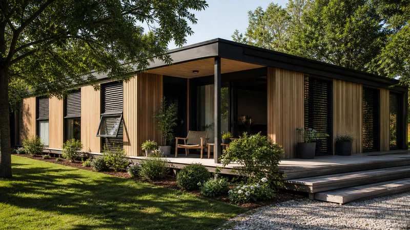 Modular Home Overheating: Summer Comfort — QHOME technology guide Modular Home Overheating: Summer Comfort — editorial planning scene