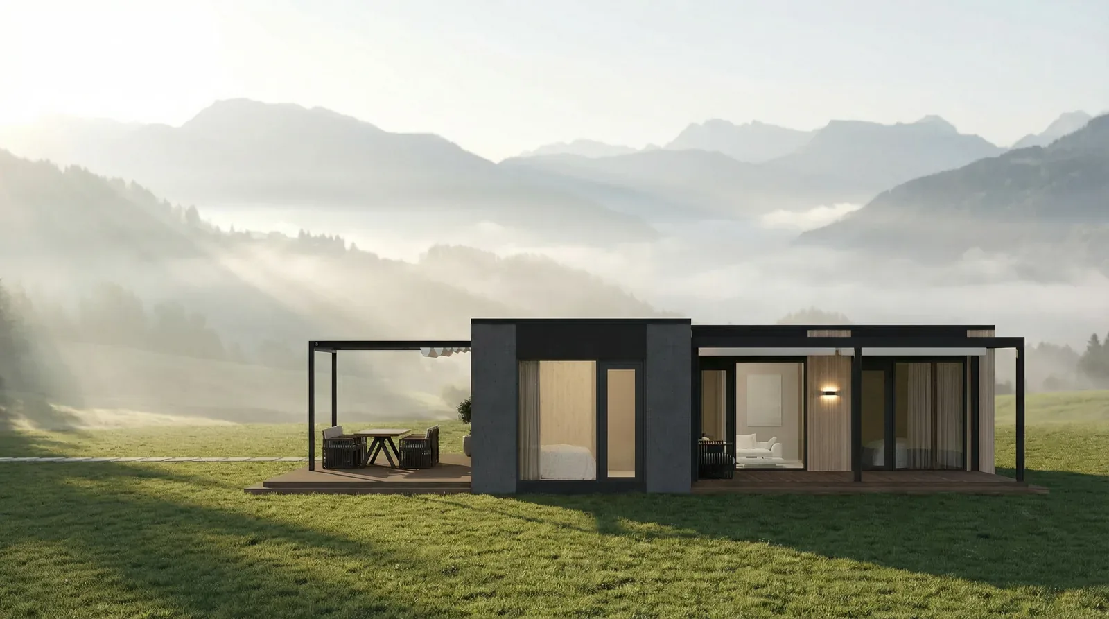 modular home insulation — QHOME Lumen modular model for full home