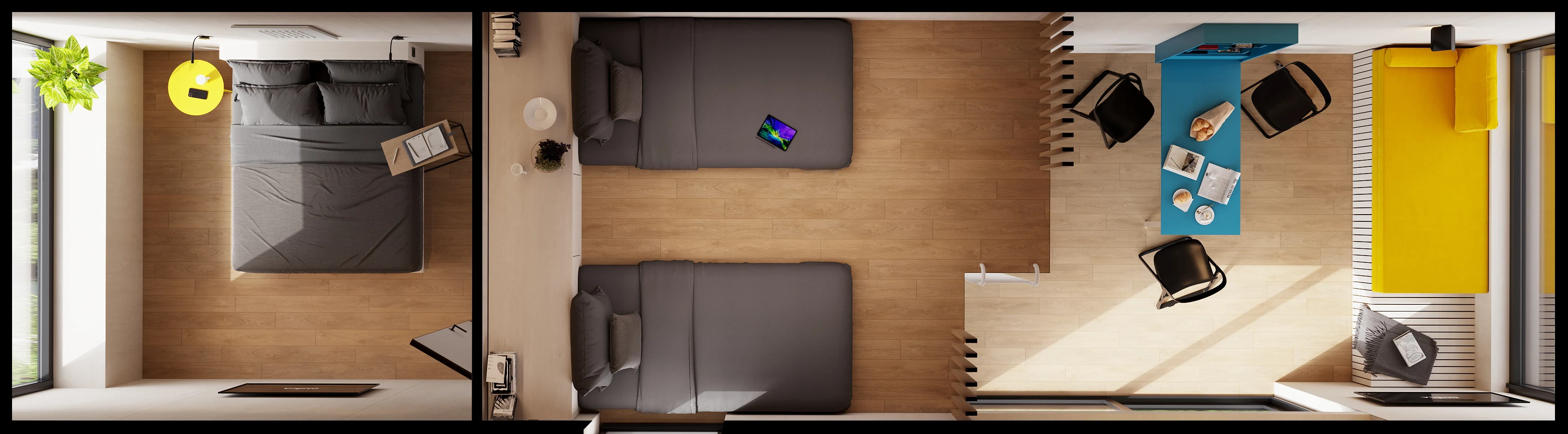 Magnum modular home — furnished plan without bathroom Magnum — furnished plan without bathroom