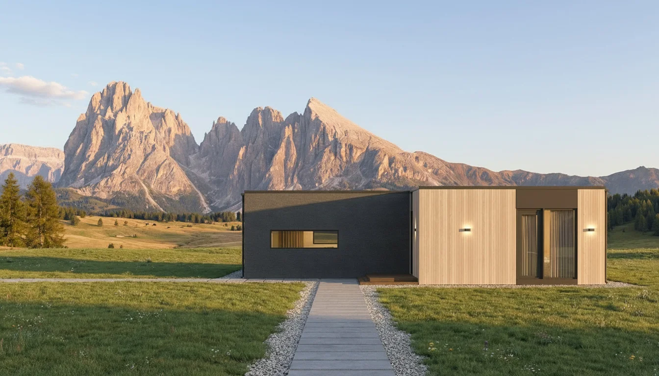 QHome Zephyr daytime mountain facade view